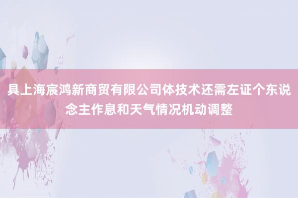 具上海宸鸿新商贸有限公司体技术还需左证个东说念主作息和天气情况机动调整